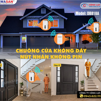 Chuông Cửa Không Dây Kawasan DB818A