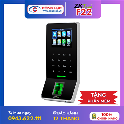 Máy Chấm Công Vân Tay Và Thẻ Từ ZKteco F22 