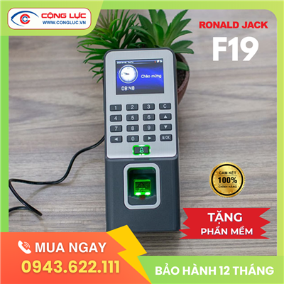 Máy Chấm Công Kiểm Soát Cửa Bằng Vân Tay & Thẻ Từ Ronald Jack F19