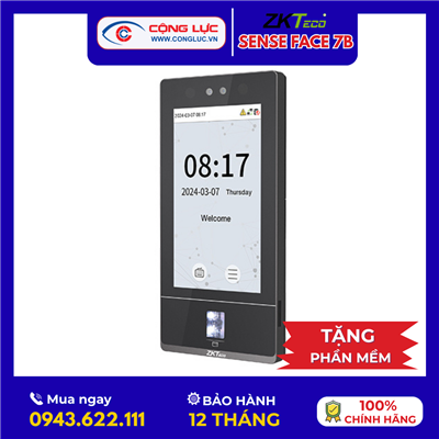 Máy Chấm Công Khuôn Mặt Và Thẻ ZKTeco SenseFace 7B