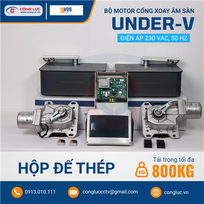 Bộ Motor Cổng Xoay Âm Sàn UNDER-V - Hộp Đế Thép