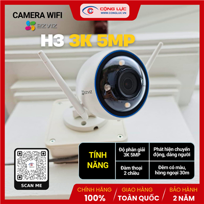 Camera IP Wifi Ezviz H3 3K 5MP