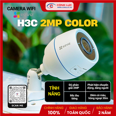 Camera Wifi Ngoài Trời Ezviz H3C 2MP Color