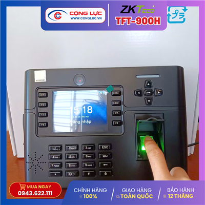 Máy chấm công vân tay + Có camera chụp hình + Pin lưu điện ZKteco TFT900H