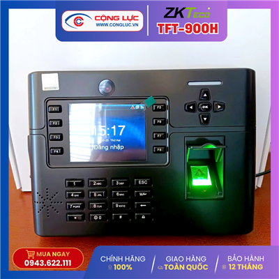 Máy chấm công vân tay + Có camera chụp hình + Pin lưu điện ZKteco TFT900H