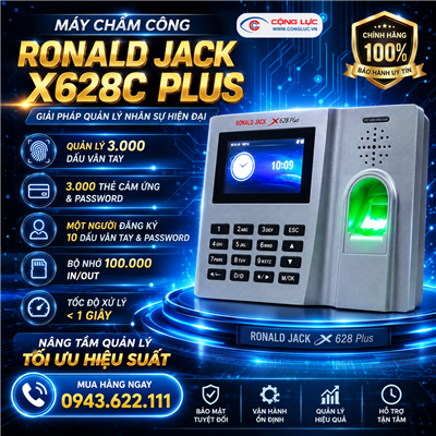 Máy Chấm Công Vân Tay RONALD JACK X628PLUS