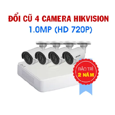 Đổi mới 4 Camera Hikvision 1.0MP