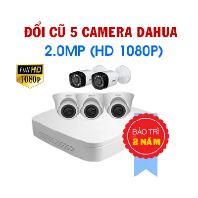 Đổi mới 5 Camera Dahua 2.0MP