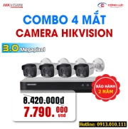 Trọn Bộ 4 Camera Hikvision 3.0MP