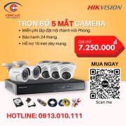 Trọn bộ 5 Camera Hikvision 2.0MP
