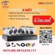 Trọn bộ 6 Camera Hikvision 2.0MP