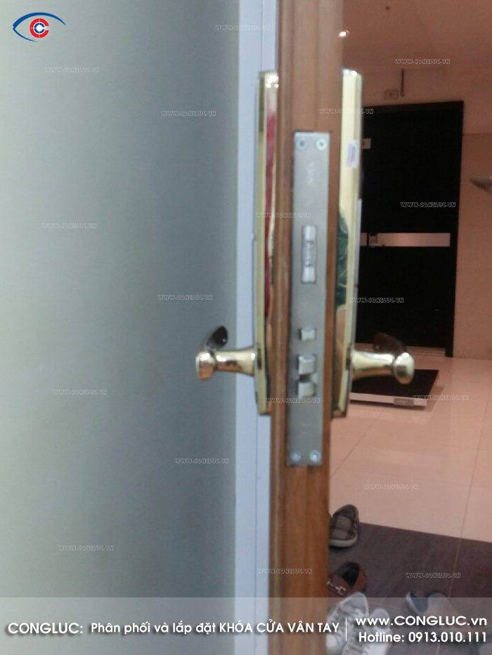 Lắp khóa cửa vân tay Adel E7F4 tại Parkson Hải Phòng