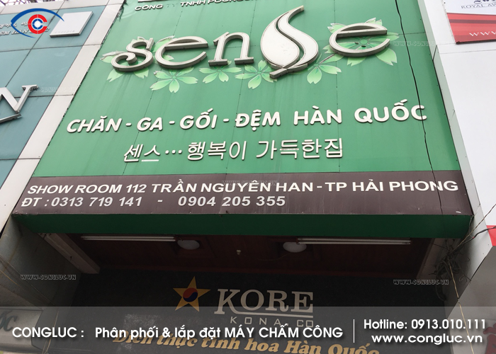 Lắp máy chấm công cho cửa hàng chăn ga gối đệm Hàn Quốc tại Trần Nguyên Hãn