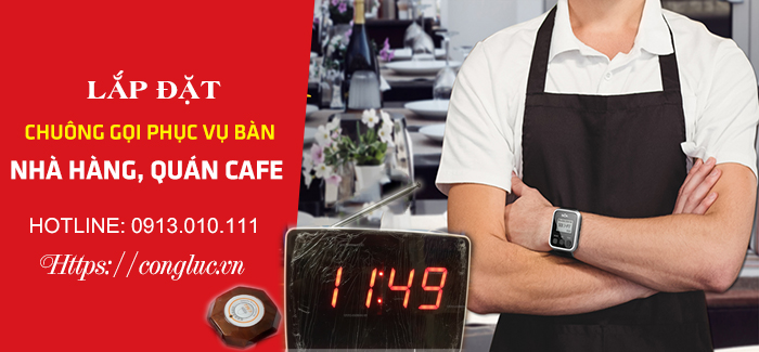 lắp đặt chuông gọi phục vụ bàn nhà hàng, quán cà phê hải phòng