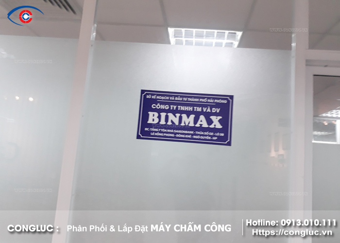 lắp đặt máy chấm công cho công ty Binmax tầng 7 tòa nhà sài gòn bank lê hồng phong hải phòng
