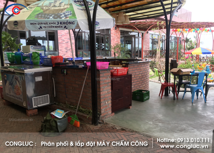Lắp đặt máy chấm công cho nhà hàng Biển Xanh tại TP Cẩm Phả Quảng Ninh