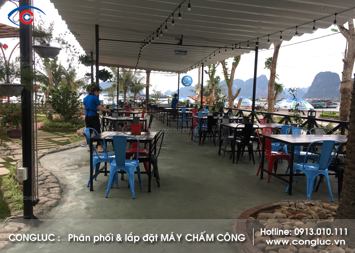 Lắp máy chấm công cho nhà hàng Biển Xanh tại Cẩm Phả Quảng Ninh