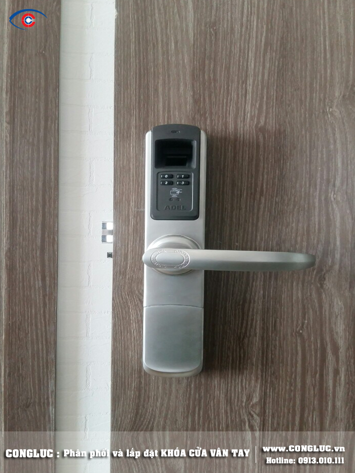 Lắp đặt khóa cửa vân tay thẻ từ adel 5500 căn hộ tầng 11 tòa nhà SHP Hải Phòng