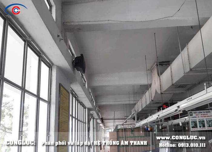 Lắp hệ thống âm thanh nhà xưởng ắc quy habaco tại Kiến An Hải Phòng