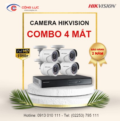 trọn bộ 4 mắt camera ip hikvision 2mp giá rẻ tại hải phòng