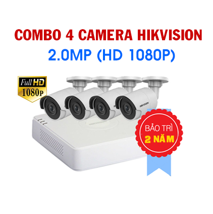 Trọn bộ 4 mắt camera hikvision 2.0