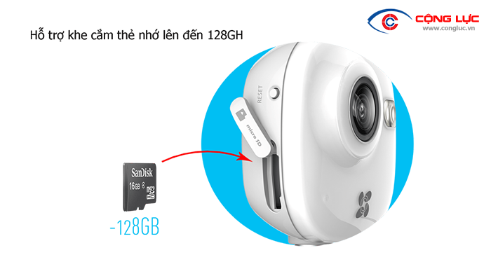 Camera Wifi Ezviz C2 MINI hỗ trợ thẻ nhớ