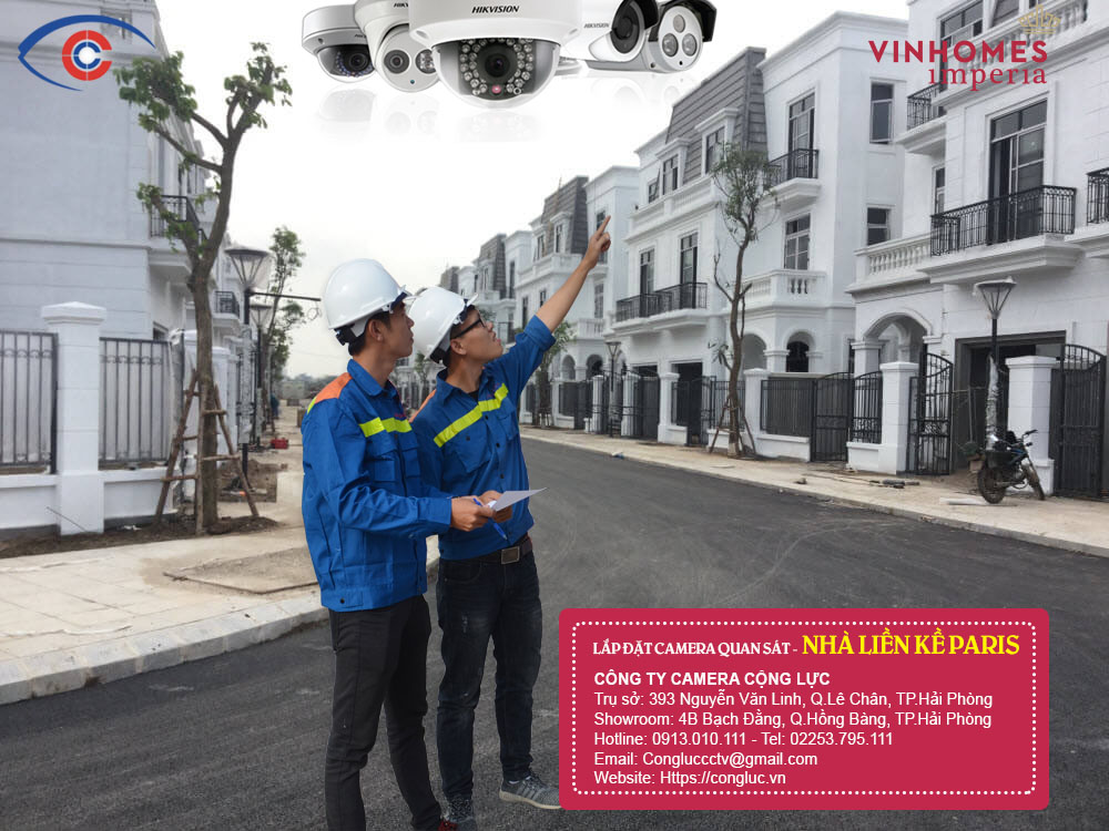 lắp đặt camera quan sát nhà liền kề tại phân khu paris vinhomes imperia