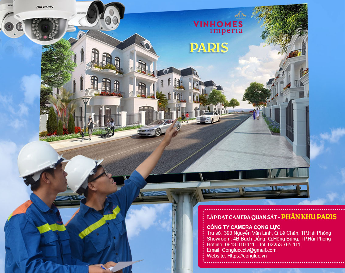 lắp đặt camera quan sát phân khu paris vinhomes imperia hải phòng