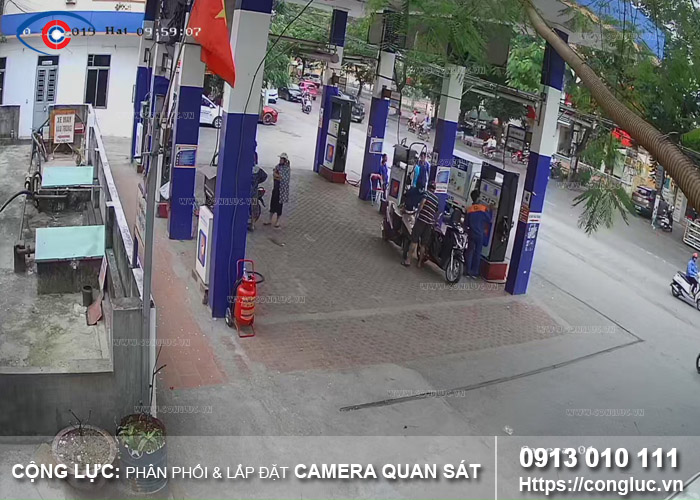 lắp camera quan sát cửa hàng xăng dầu 97 bạch đằng hải phòng