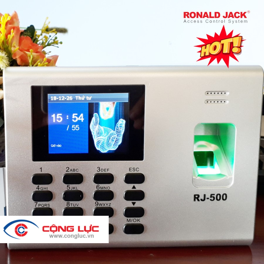 lắp máy chấm công vân tay Ronald Jack rj500 hệ thống mỹ phẩm Hermore tại Hải Phòng