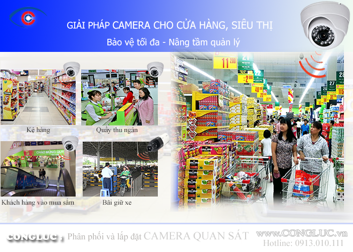 Giải pháp lắp đặt camera giám sát an ninh cho cửa hàng,siêu thị,shop
