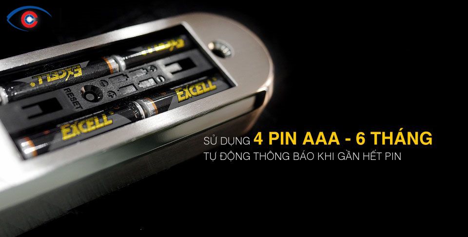 Khóa adel 5800 sử dụng 4 pin AAA
