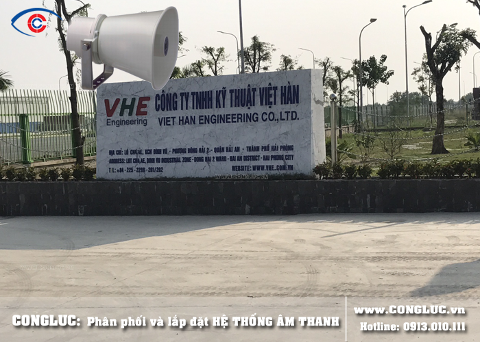 Lắp hệ thống âm thanh toa nhà xưởng công ty Việt Hàn