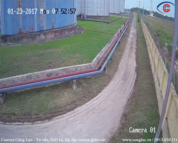 Hình ảnh thực tế camera quan sát xung quanh kho xăng dầu Petec Hải Phòng. 