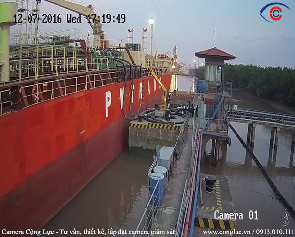 Hình ảnh thực tế camera quan sát khu vực bến cảng.