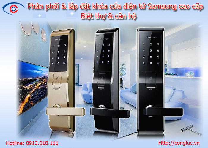 Lắp đặt khóa cửa điện tử Samsung chính hãng cho căn hộ cao cấp