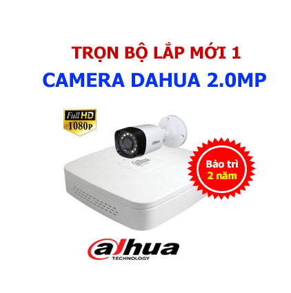 Lắp mới trọn bộ 1 camera dahua 2mp giá rẻ tại Hải Phòng