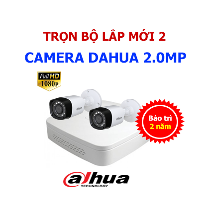 Lắp mới trọn bộ 2 camera dahua 2mp giá rẻ tại Hải Phòng