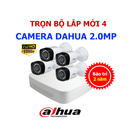Lắp mới trọn bộ 4 camera dahua 2mp giá rẻ tại Hải Phòng