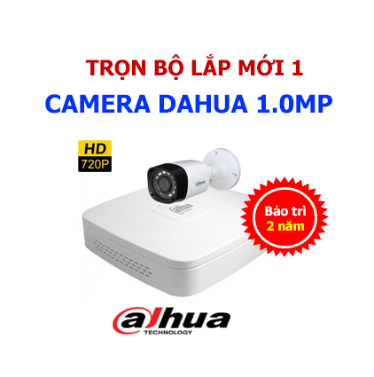 Trọn bộ lắp mới 1 camera Dahua 1.0mp giá rẻ tại Hải Phòng