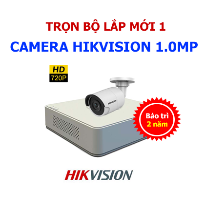 trọn bộ lắp mới 1 camera Hikvision 1.0mp giá rẻ tại Hải Phòng
