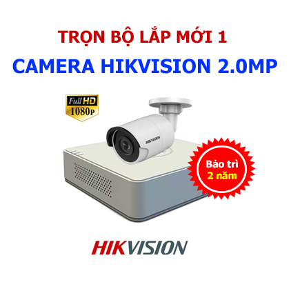 trọn bộ lắp mới 1 camera hikvision 2.0mp giá rẻ tại Hải Phòng