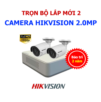 Lắp mới trọn bộ 2 camera hikvision 2mp giá rẻ tại Hải Phòng