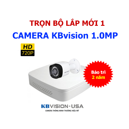 Lắp trọn bộ 1 camera kbvision 1.0mp giá rẻ tại Hải Phòng